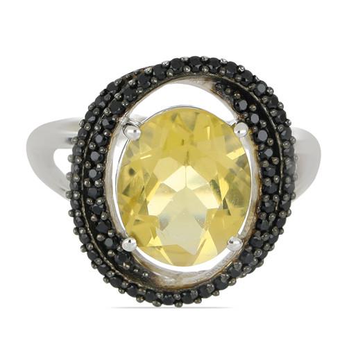 BUY BRAZILIAN CITRINE GEMSTONE BIG STONE RING IN 925 SILVER